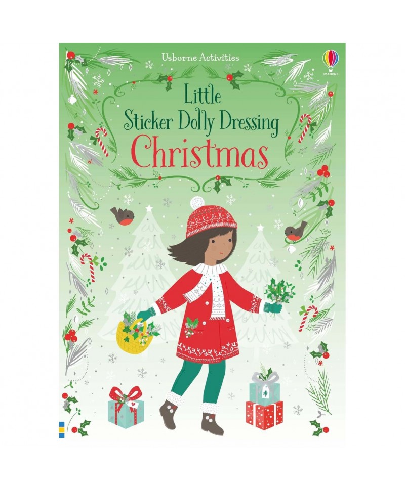 Carte cu stickere de Craciun Little Sticker Dolly Dressing Christmas