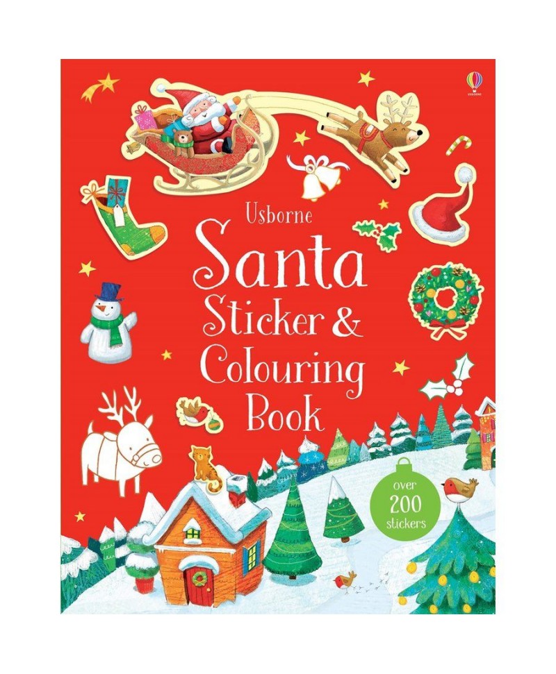 Carte de lipit si colorat Santa Sticker and colouring book