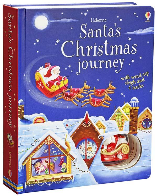 Carte jucărie Săniuța lui Moș Crăciun Santa's Christmas journey with wind-up sleigh
